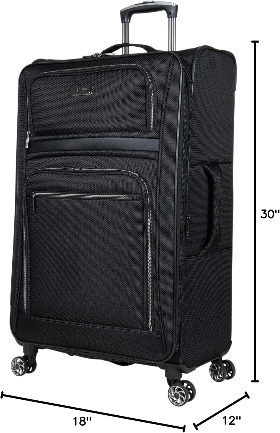 Kenneth Cole REACTION Rugged Roamer Lightweight Softside Expandable 8 Wheel Spinner Luggage Black 28 Inch Checked.jpg