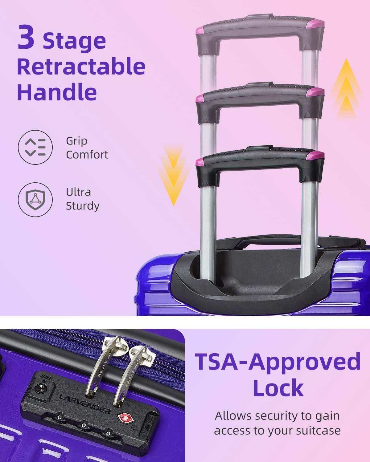LARVENDER Carry on Luggage 22x14x9 Airline Approved Expandable 20 Inch Hardside Suitcase with Wheels TSA Lock PCABS Lightweight Carry on Suitcases for Women Midnight Berry 20DBTB.jpg