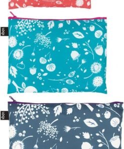 LOQI SEED Coral, Teal, Ash Zip Pockets
