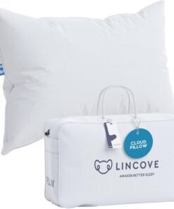 Lincove Cloud Natural Canadian Down and Waterfowl Feather Pillow, White Luxury Sleeping Pillow - 625 Fill Power, 500 Thread Count Cotton Shell, Made in Canada, Standard - Soft, 1 Pack