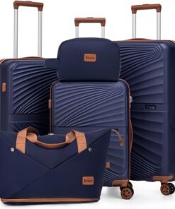 Luggage Sets 5 Piece, Suitcases with Wheels, ABS Hard Case Luggage with TSA Lock Spinner Wheels, Carry On Luggage Set (20/24/28 inch)