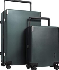 M&A Lakeside Wide Trolley Spinner Luggage with TSA-Lock, Olive Green, 2 Piece Set