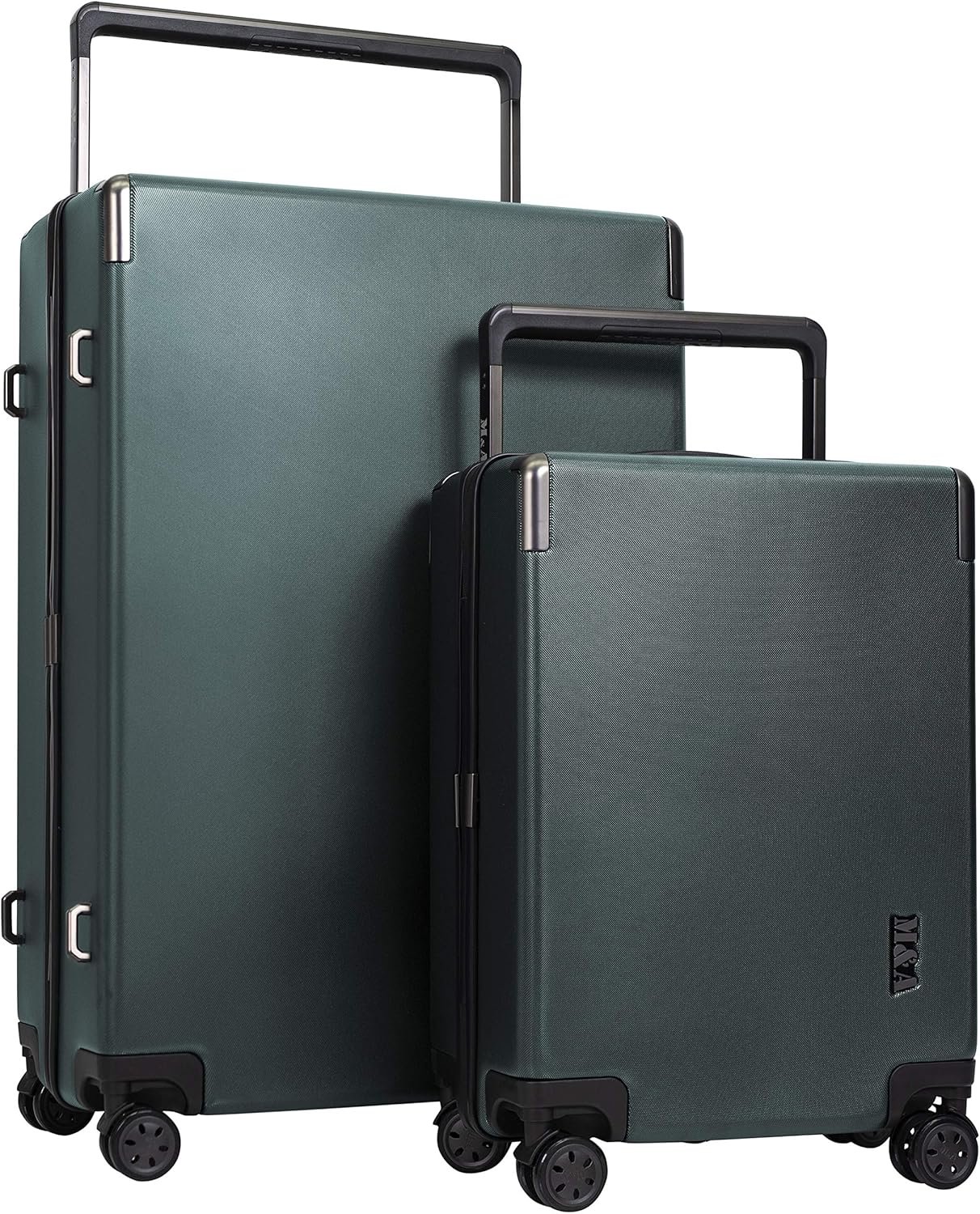M&A Lakeside Wide Trolley Spinner Luggage with TSA-Lock, Olive Green, 2 Piece Set