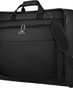 MATEIN Garment Bag for Travel, Large Carry on Garment Bags with Strap for Business, Waterproof Hanging Suit Luggage Bag for Men Women, Wrinkle Free Suitcase Cover for Shirts Dresses Coats, Black