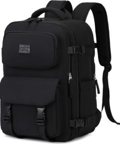 MOONBABY Travel Backpack for Women Men Carry On Flight Approved 3pcs Set Personal Item Travel Bag With Luggage Strap
