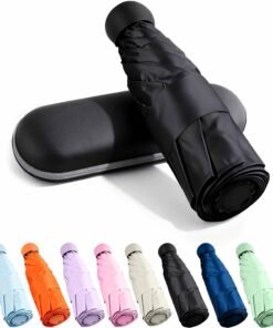 MRTLLOA Travel Essentials Mini Umbrella with Case for Purse - Small Compact & Lightweight, UV Sun Protection, Manual Open/Close for Pocket Umbrella(Women/Men/Kids)