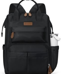 Maelstrom Laptop Backpack, Fits 15.6-17.3 Inch Travel Backpack Gift for Women Men, Waterproof College School Computer Bag, Anti-theft Business Work Bag with Luggage Strap (Black, 15.6 Inch)