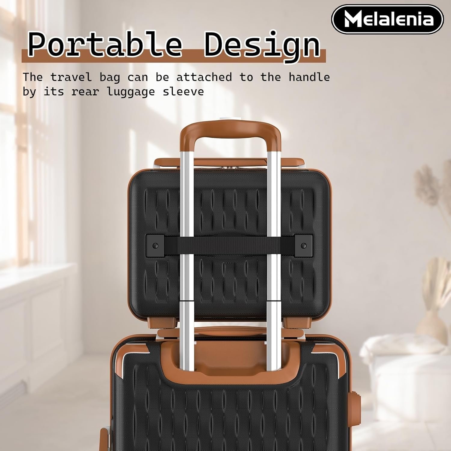 Melalenia Luggage Sets 7 Piece Suitcase Set Hard Shell Carry on Luggage Travel Suitcases with Spinner Wheels and TSA Lock Lightweight Luggage Set for Women Black Brown.jpg