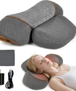 Neck Pillow - 3-in-1 Wireless Neck Massage Pillow with Battery for Shoulder Pain Relief, Deep Tissue Pain Relief with Heat and Stretching, Neck Hump Corrector for Women, Travel