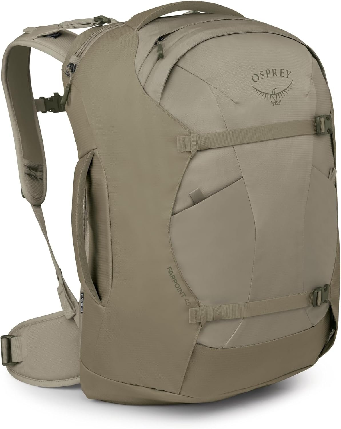 Osprey Farpoint 40L Men's Travel Backpack - Carry On Bag with Laptop Sleeve and Toiletry Pocket, Sawdust
