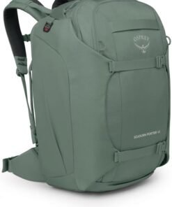 Osprey Sojourn Porter 46L Travel Backpack – Carry-On Compliant Luggage with StraightJacket Compression and Padded Laptop Sleeve – Durable Pack for International or Urban Travel, Koseret Green