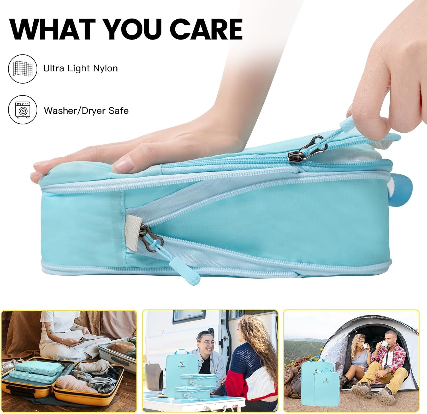 PFEYRPK Lightweight Compression Packing Cubes for Suitcases Compressible Expandable Travel Packing Organizer with Clear Toiletries and Backpack Bag Travel Essentials for Carry on Luggage 7 Set.jpg