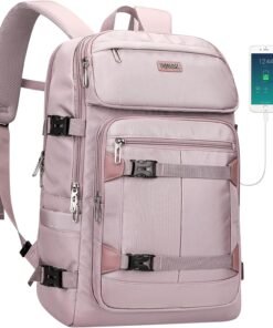 PIJUSHI Travel Backpack for Women Flight Aprroved Carry on Bag Large Casual Luggage Backpack Fit 16 inch Laptop(PE050 Ashen Purple)