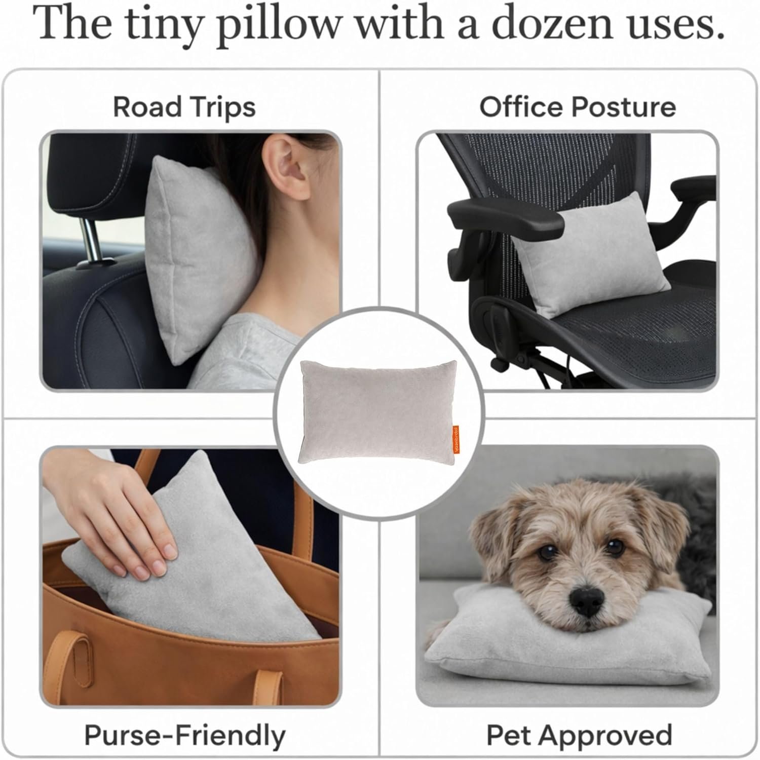 Pipsqueak Microfiber Pillow Small Mini Tiny 11 x 7 in Perfect for Travel Cars Airplanes Camping Dogs Toddlers Kids Lumbar Knees and Neck Ages 2 Yrs and Up.jpg