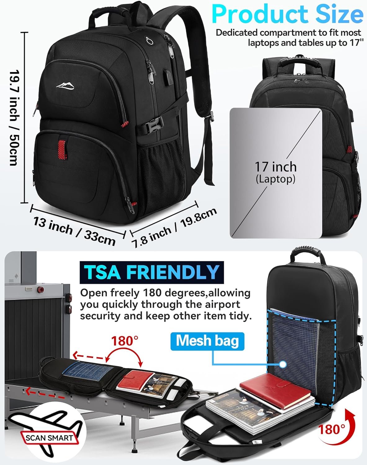 ProEtrade Travel Backpack Extra Large Laptop Backpack School Business Anti Theft TSA Approved College Work Computer Bag Fits 17 Inch Laptop with USB Charging Port Bookbag for Women MenBlack.jpg