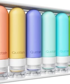 Quatish Travel Bottles for Toiletries 6 Pack, Original Patented Leakproof 3 oz Tsa Approved Travel Size Containers, BPA Free Silicone Shampoo and Conditioner Bottles, Camping Essentials