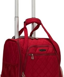 Rockland Melrose Upright Wheeled Underseater Carry-On Luggage, Red