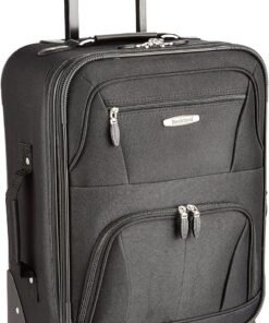 Rockland Pasadena Expandable Spinner Carry-on 19", Black