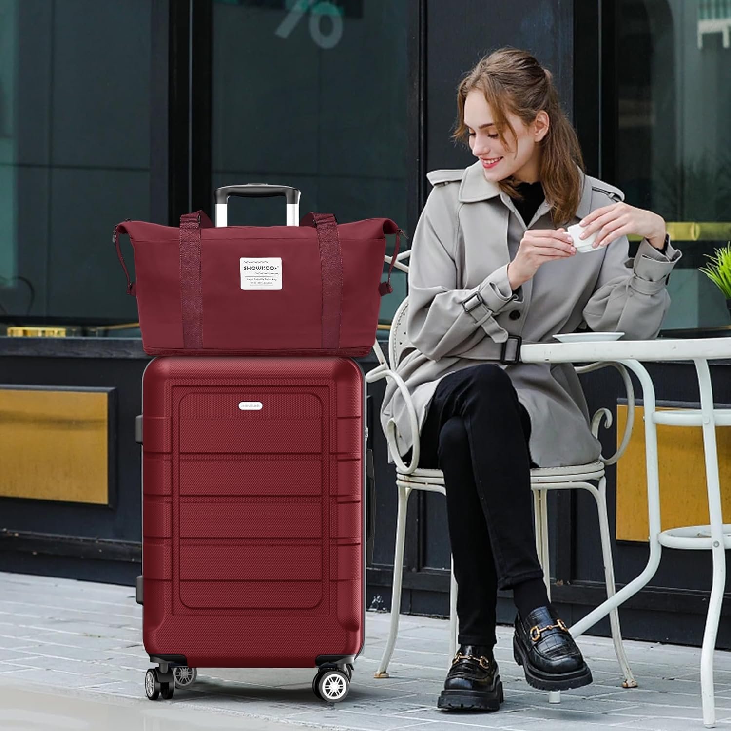 SHOWKOO Luggage Sets with Duffle Bag Expandable 100 PC Durable Suitcase Double Wheels TSA Lock 5pcs Wine Red.jpg