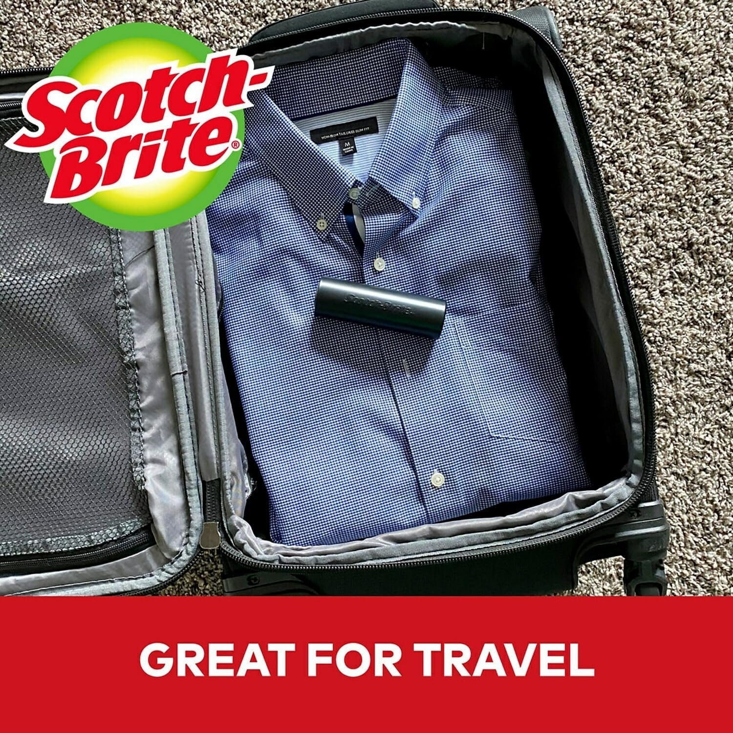 Scotch Brite Mini Travel Lint Roller Works Great On Pet Hair 30 Sheets.jpg