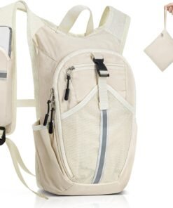 Small Hiking Backpack 15L- Lightweight Packable Foldable Backpack for Travel Camping Outdoor Commute, Compact Rucksack for Women Men(Beige)