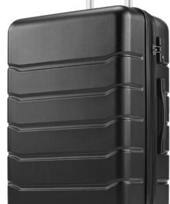 Sweetcrispy Carry on Luggage, Hard Shell ABS Suitcase with Double Spinner Wheels, Lightweight Expandable Rolling Suit Case with TSA Lock, 20 Inch Bronze Black