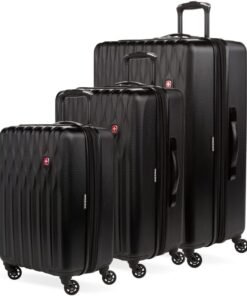 SwissGear 8018 Expandable Luggage Set, 3-Piece Hardside Luggage Set with Spinner Wheels