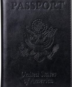 TIGARI Passport Holder for Travel Women Men, Valentines Day Gifts PU Leather Wallet Cover Case Sleeve, Waterproof Protected Document Organizer, Vacation Plane Cruise Travel Essentials