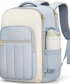 Taygeer Quilted 40L Travel Backpack with Connected Compartments, Underseat Puffer Luggage Backpack with 3 Packing Cubes, TSA Flight Approved Travel Carry on Bag Fits 17.3 inch Laptop for Women, Blue