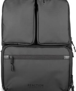 The Kenneth Cole REACTION Ryder 17-Inch Coated Polyester Travel Laptop Backpack Bag, Black