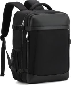 Travel Backpack, Carry On Backpack Personal Item Travel Bag, Backpack for Women and Men, 18x14x8 inches Airline Approved Travel Bag 30L, Water Resistant Casual Backpack Fits 15.6''Laptop, Black