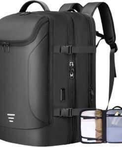Travel Backpack for Men 50L Expandable Flight Approved Carry on Backpacks Luggage for Travel Water Resistant 17.3 inch Laptop Backpack with USB Charging Port