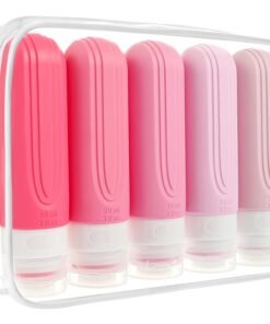 Travel Bottles for Toiletries, 5 Pack TSA Approved Travel Size Containers, 3oz Leak Proof Refillable Travel Accessories for Shampoo Conditioner, BPA Free Travel Bottles with Toiletry Bag