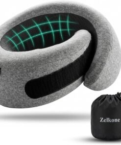 Travel Neck Pillow Memory Foam – Best Airplane Neck Pillow for Long Flights, Soft Ergonomic Neck Support, Compact Travel Pillow for Plane & Car, Airplane Travel Essentials