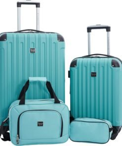 Travelers Club Midtown Hardside 4-Piece Luggage Travel Set, Emerald