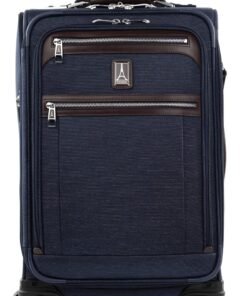 Travelpro Platinum Elite Softside Expandable Carry on Luggage, 8 Wheel Spinner Suitcase, USB Port, Suiter, Men and Women, True Navy Blue, Carry On 21-Inch