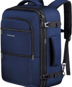 Vancropak Carry On Backpack, Expandable Large Travel Backpack for Men/Women, 40L Airplane Approved Luggage Bag Business Weekender Bag, Lightweight Water Resistant Daypack for Flight, Blue