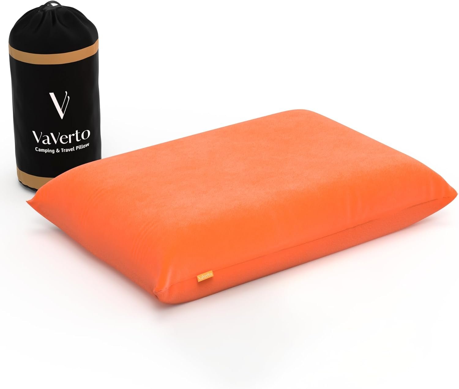 Vaverto Camping Pillow, Medium Firm Memory Foam Travel Pillow, Compressible & Portable, Breathable Washable Cover, Backpacking, Airplane & Car Travel, 12" x 18"