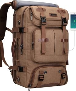 WITZMAN Travel Backpack for Men 40L Large Carry-on Airline Approved Convertible 3 in 1 laptop Bags Fit 16 inch(A8013 Brown)