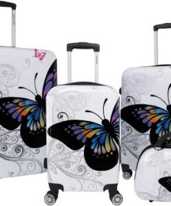 World Traveler Butterfly Luggage, 4-Piece Set