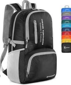 ZOMAKE Lightweight Packable Backpack, 35L Light Foldable Hiking Backpacks Water Resistant Collapsible Daypack for Travel(Black)