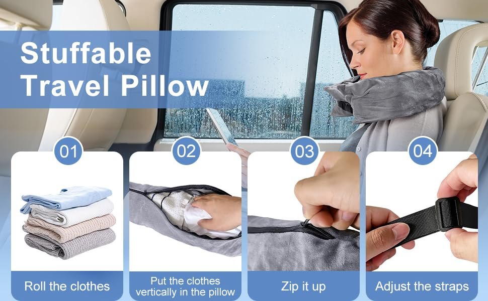 stuffable travel pillow
