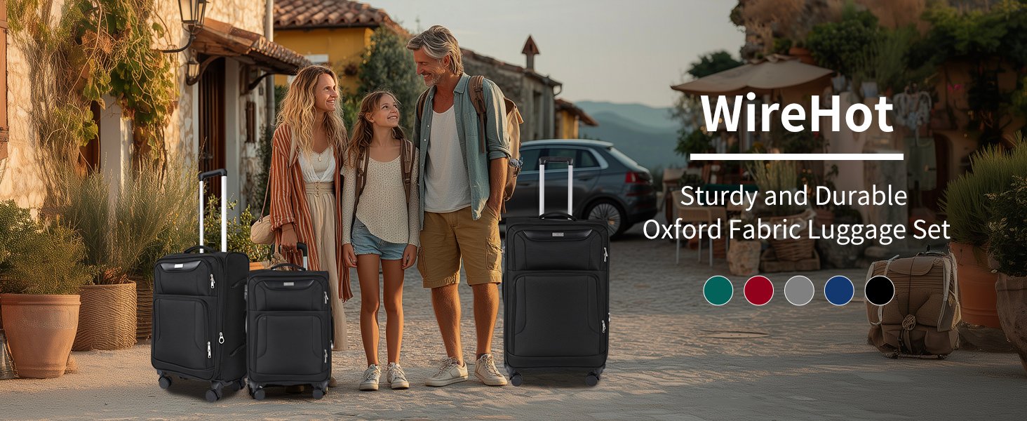 WireHot 3-Piece Softside Expandable Luggage Set
