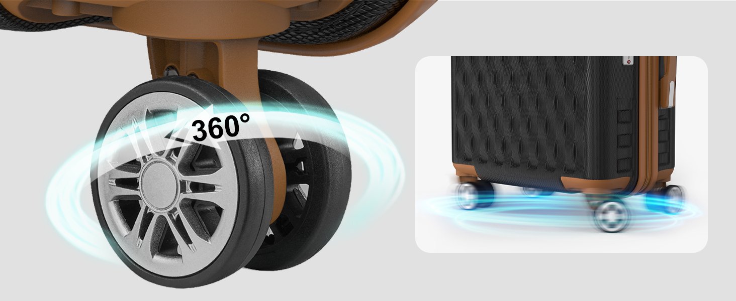TR002 5 Piece Black Brown Spinner Wheels