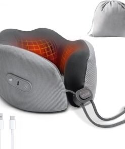 arboleaf Heated Neck Pillow for Travel, Memory Foam Airplane Pillow with Graphene Zoned Heating, USB-C Rechargeable, 360° Support — Comfort & Neck Pain Relief for Long Flights, Car & Office