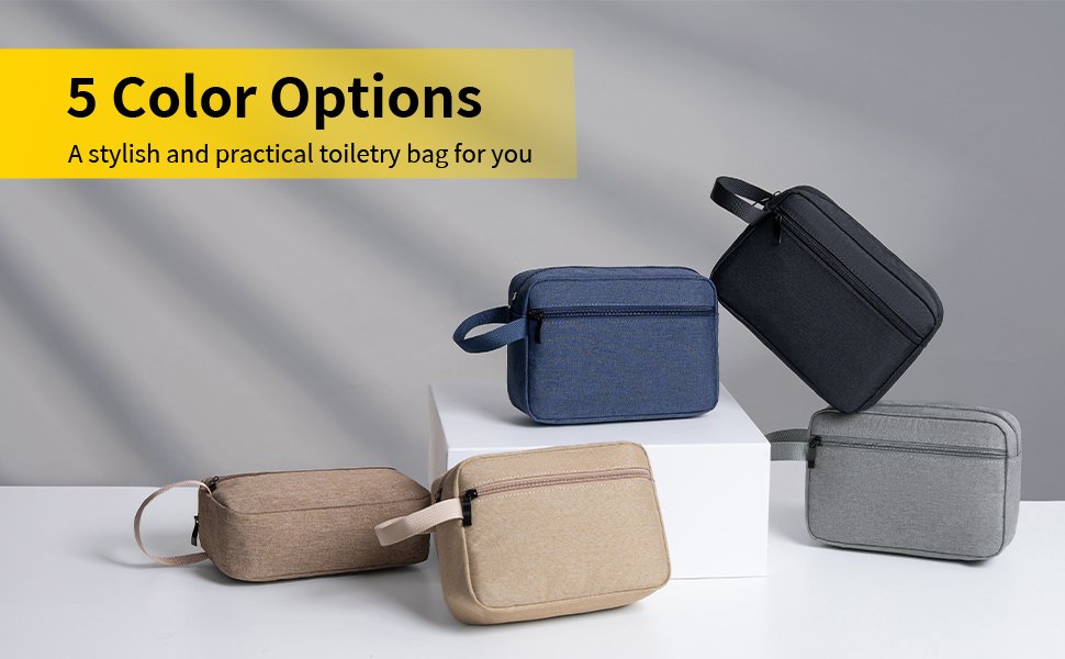This toiletry bag is available in five colors