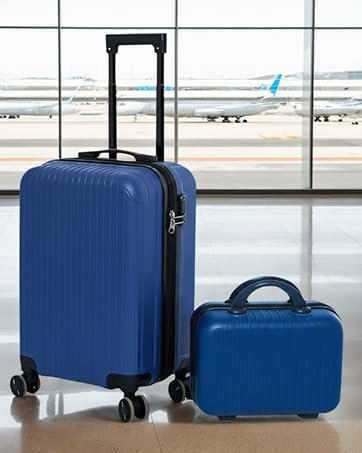 blue luggage