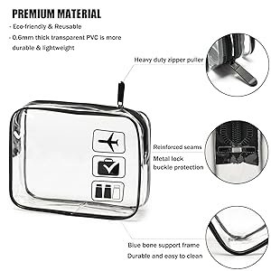 TSA Approved Toiletry Bag With Handle Quart Size Travel Bags For Toiletries Carry On Cosmetic Makeup