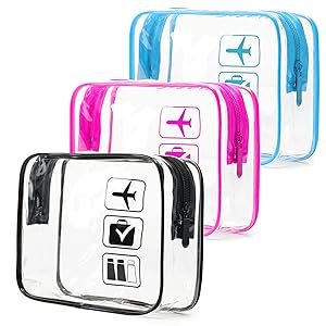 Travel Toiletry Bag wih Zippers Carry-on Toiletries Cosmetic Pouch Makeup Bags for Men and Women