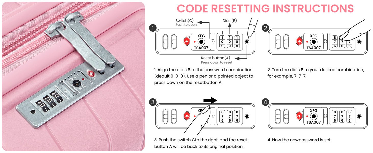 luggage lock setting